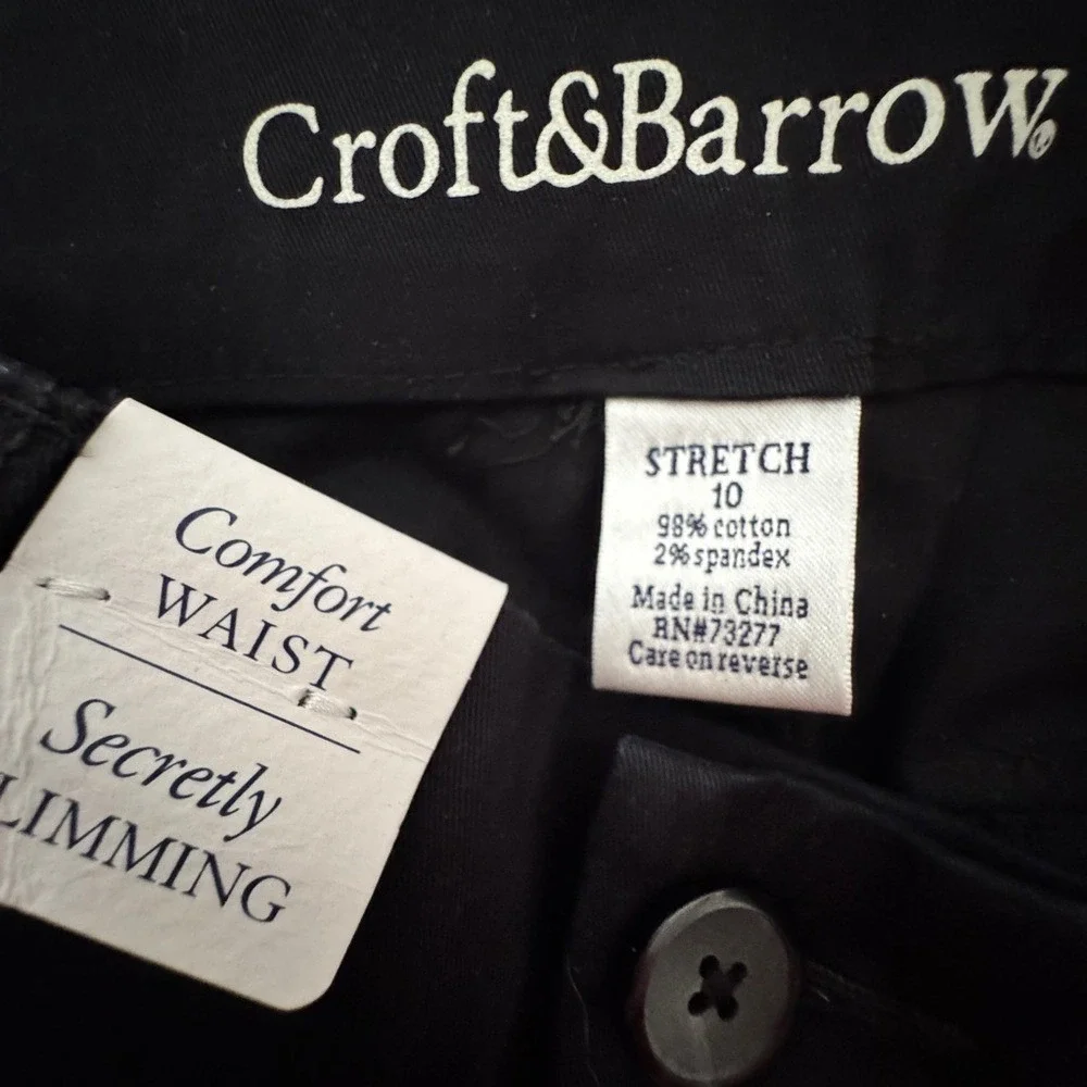 Croft & Barrow Womens Black Capri Pants Mid Rise Secretly Slimming Size 10 NEW - Picture 4 of 8